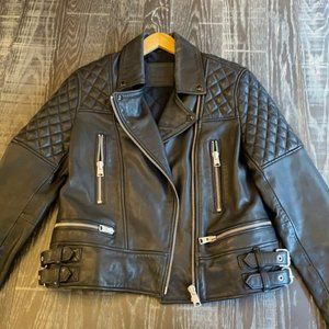 NWOT Allsaints Esher size 8 leather biker jacket